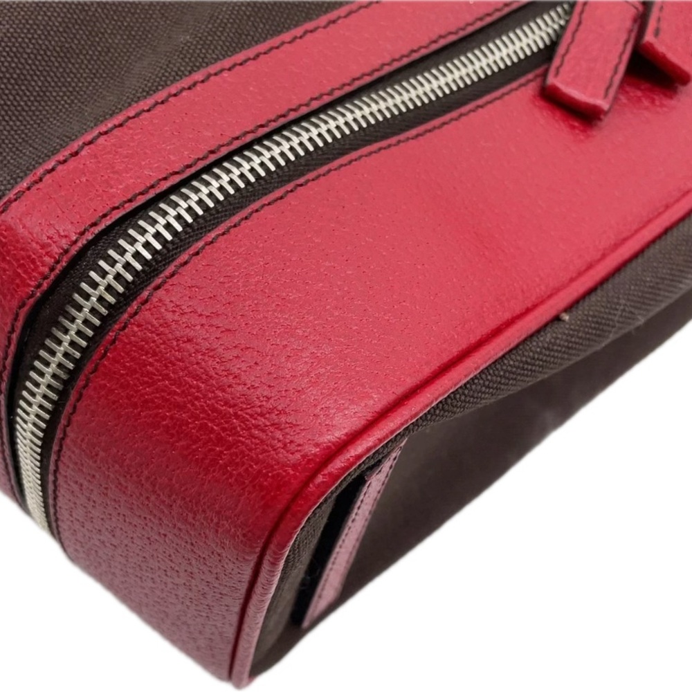 Prada Doctor’s Bag Red & Brown Canvas and Leather EUC with Documents - Picture 8 of 15